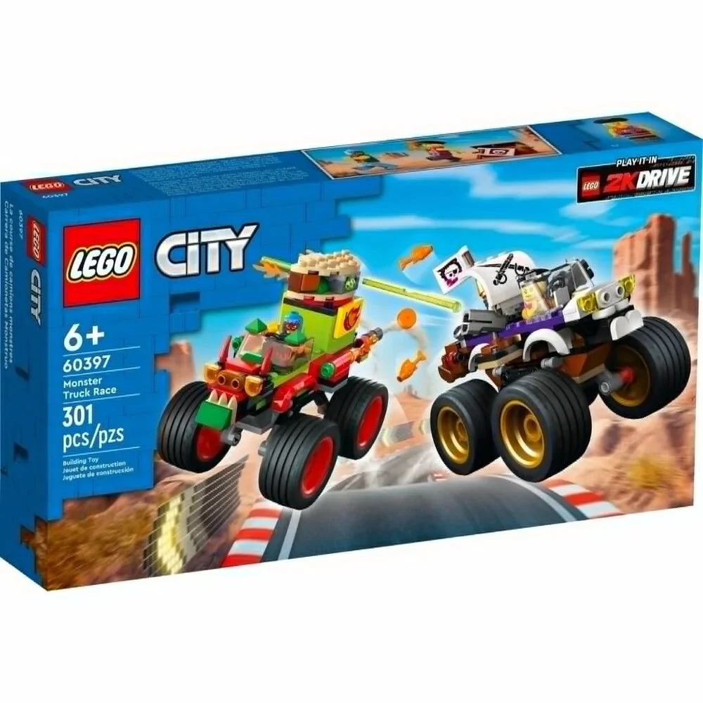 LEGO City Monster Truck RaceToy Car Building Set,Contains 301 pieces.